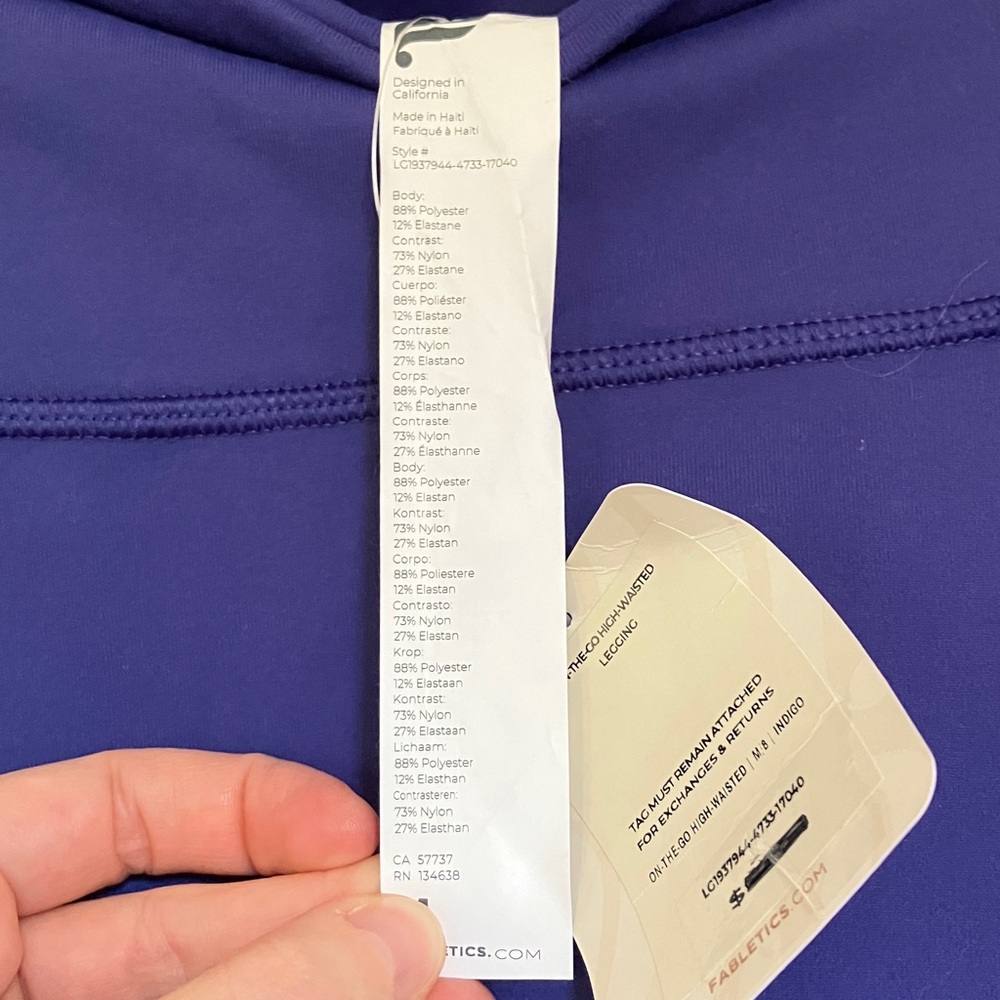 Fabletics Deep Indigo Blue-Purple On The Go High-Waisted Leggings NWT - Picture 3 of 4